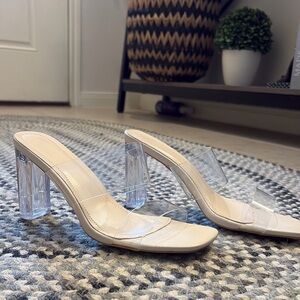 Transparent Block Heel Sandals